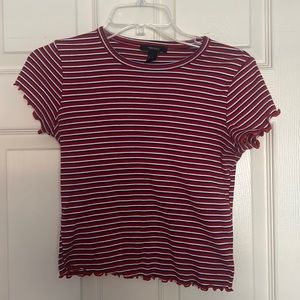 Red White and Blue Striped Crop Top